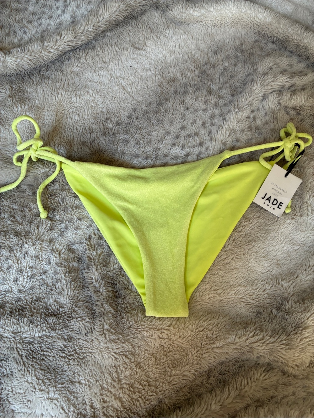 JADE Neon Lime Tie-Side Bikini Bottom